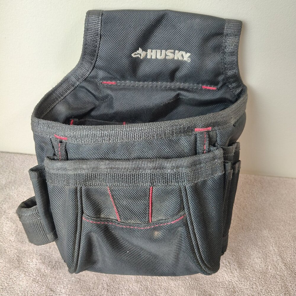 HUSKY Tool Bag Contractor 10 Pocket Heavy Duty Utility Storage Carry Bag